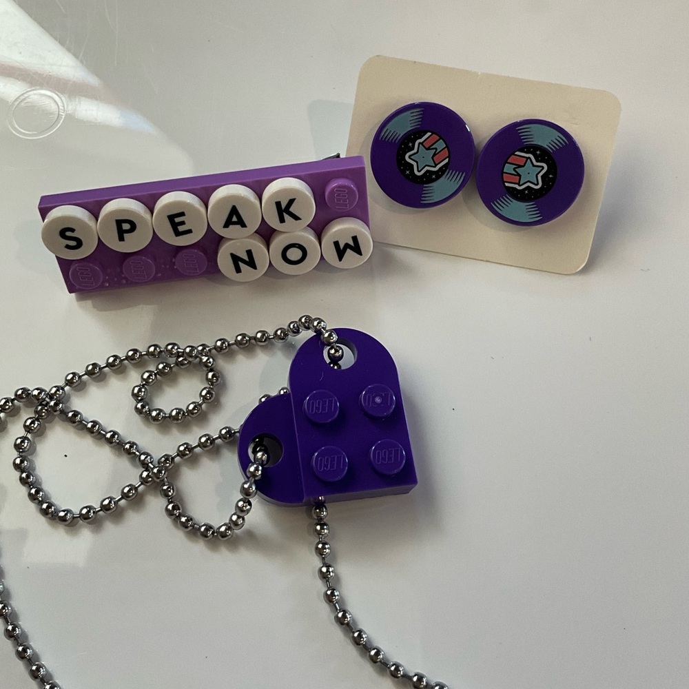 Speak now necklace bracelet and hair clip